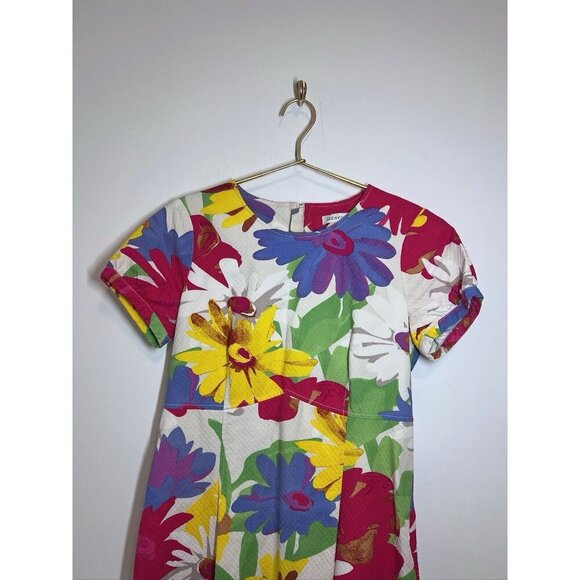 See by Chloe Womens Short Sleeve Scoop Neck Floral Dress Multicolor Size 44/8 - Picture 3 of 15